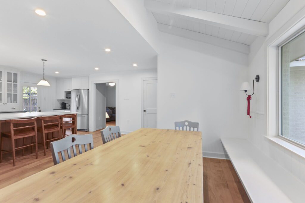 Baton Rouge Kitchen Remodel near me with reframed dining area